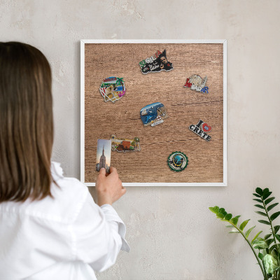 Nástěnky na magnety v bílém rámu Textura dřeva