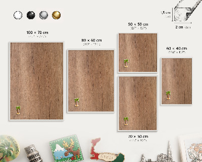 Nástěnky na magnety v bílém rámu Textura dřeva