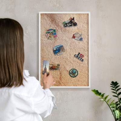Nástěnky na magnety v bílém rámu Kamenná textura