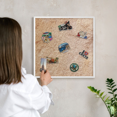 Nástěnky na magnety v bílém rámu Kamenná textura