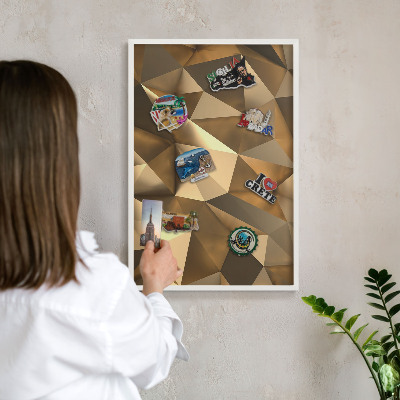Kovové tabule na magnety bílý rám Teplá geometrie