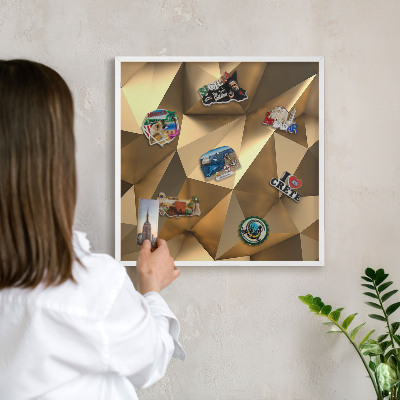 Kovové tabule na magnety bílý rám Teplá geometrie
