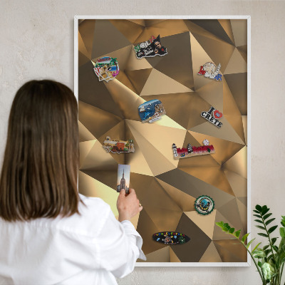 Kovové tabule na magnety bílý rám Teplá geometrie