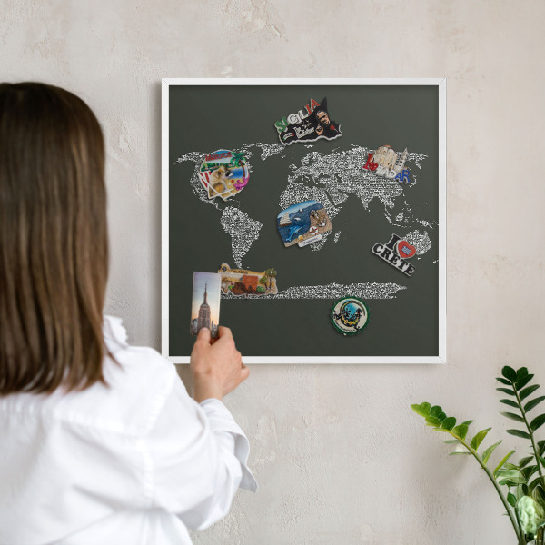 Nástěnky na magnety v bílém rámu Textová mapa
