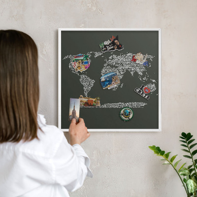Nástěnky na magnety v bílém rámu Textová mapa