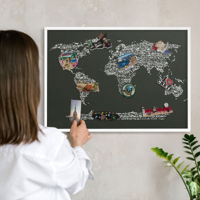 Nástěnky na magnety v bílém rámu Textová mapa