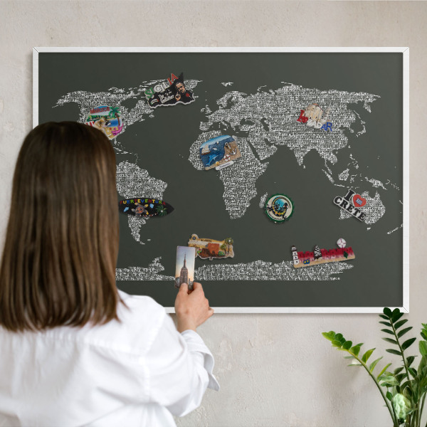 Nástěnky na magnety v bílém rámu Textová mapa