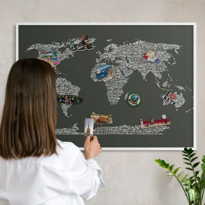 Nástěnky na magnety v bílém rámu Textová mapa