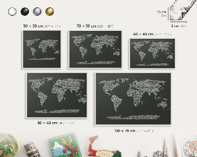 Nástěnky na magnety v bílém rámu Textová mapa