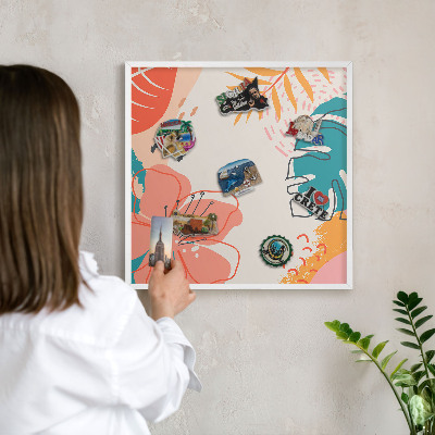 Nástěnky na magnety v bílém rámu Moderní příroda