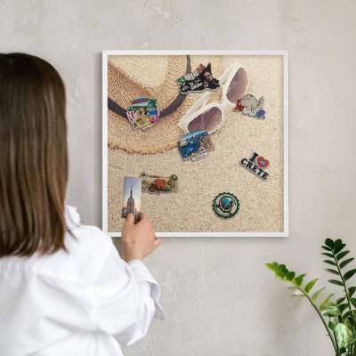 Kovové tabule na magnety bílý rám Letní pláž