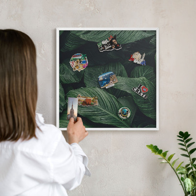 Kovové tabule na magnety bílý rám Zeleň přírody