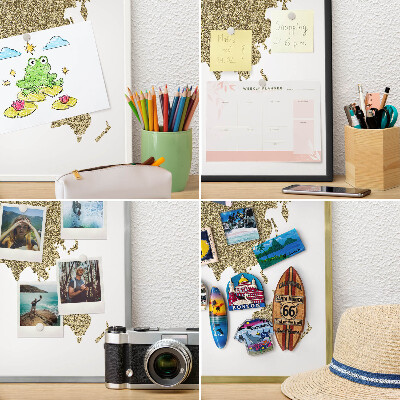 Kovové tabule na magnety bílý rám Mapa světa
