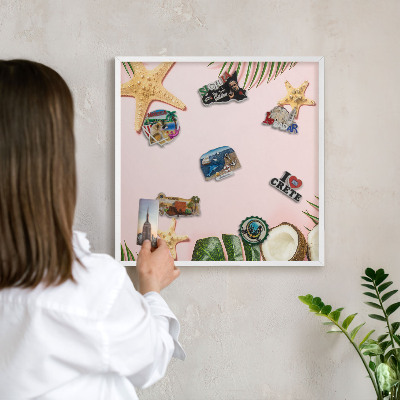 Nástěnky na magnety v bílém rámu Tropická dovolená