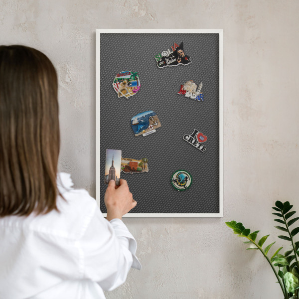 Nástěnky na magnety v bílém rámu Geometrická textura