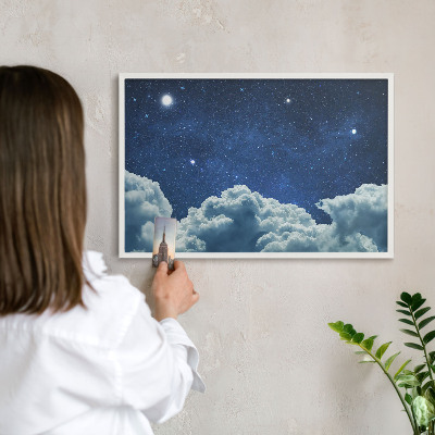 Nástěnky na magnety v bílém rámu Kosmická noc