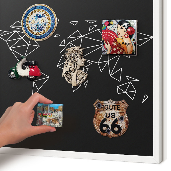 Nástěnky na magnety v bílém rámu Mapa světa