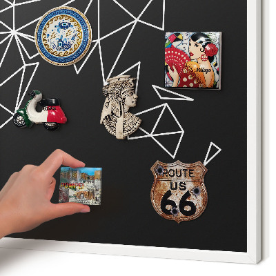 Nástěnky na magnety v bílém rámu Mapa světa