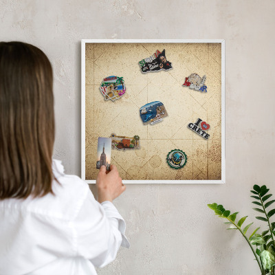 Nástěnky na magnety v bílém rámu Starověká mapa