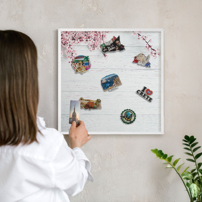 Nástěnky na magnety v bílém rámu Kvetoucí elegance