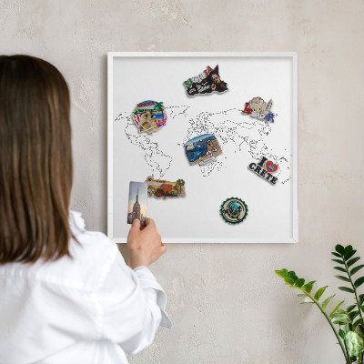 Nástěnky na magnety v bílém rámu Vrstevnicová mapa