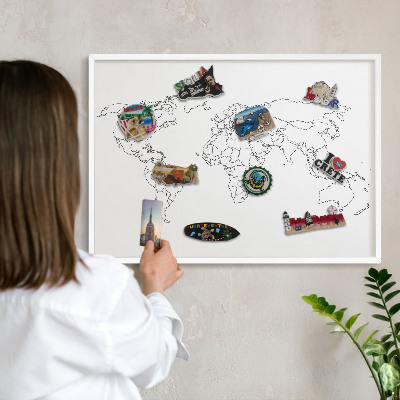 Nástěnky na magnety v bílém rámu Vrstevnicová mapa