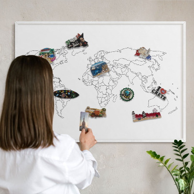 Nástěnky na magnety v bílém rámu Vrstevnicová mapa