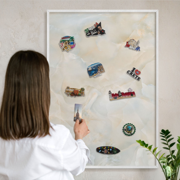 Nástěnky na magnety v bílém rámu Jemná elegance