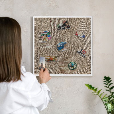 Kovové tabule na magnety bílý rám Geometrický vzor