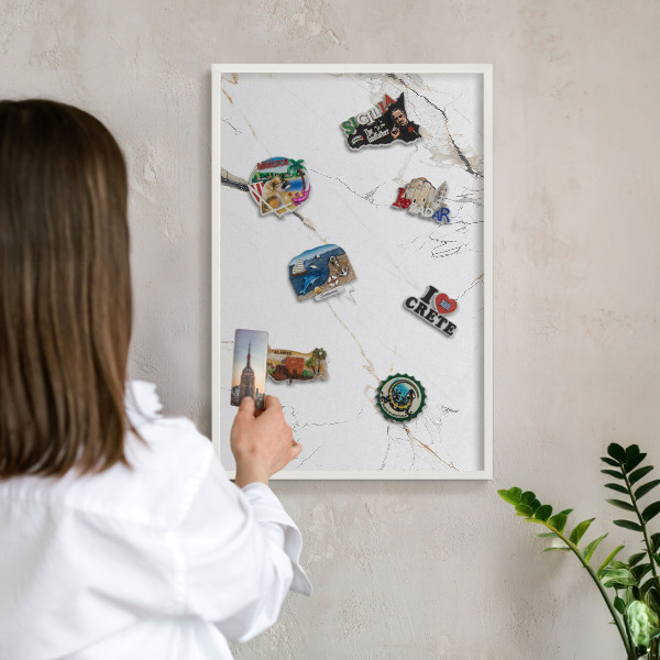 Kovové tabule na magnety bílý rám Moderní elegance