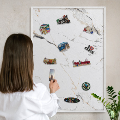 Kovové tabule na magnety bílý rám Moderní elegance