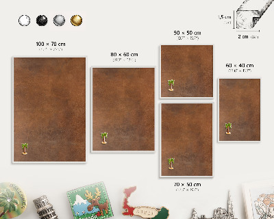 Nástěnky na magnety v bílém rámu Hnědá textura