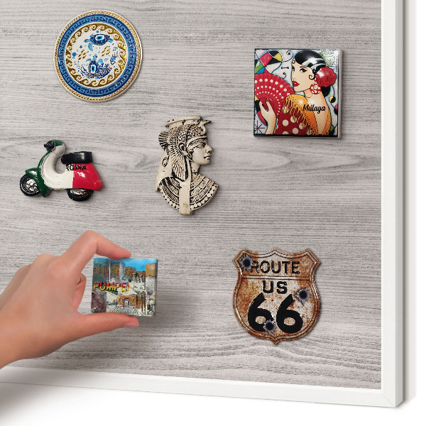 Kovové tabule na magnety bílý rám Dřevěná textura