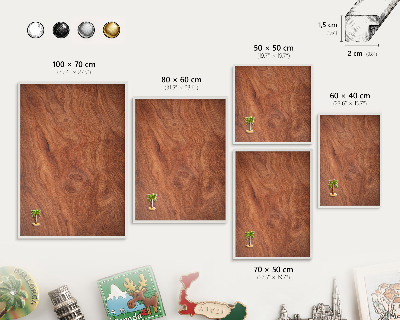 Kovové tabule na magnety bílý rám Dřevěná textura