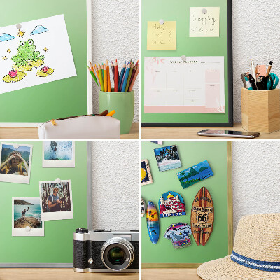 Nástěnky na magnety v bílém rámu Zelená harmonie