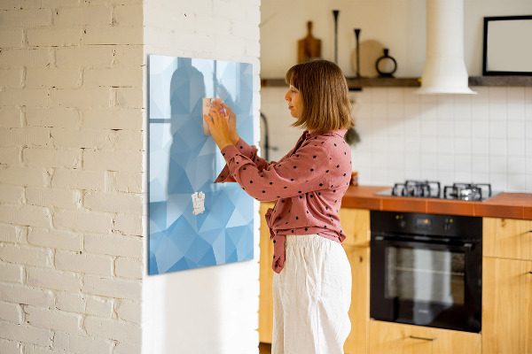 Popisovatelná magnetická tabule Moderní fototapeta v modré barvě