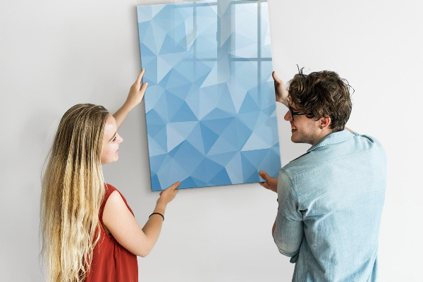 Popisovatelná magnetická tabule Moderní fototapeta v modré barvě