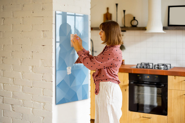 Popisovatelná magnetická tabule Moderní fototapeta v modré barvě