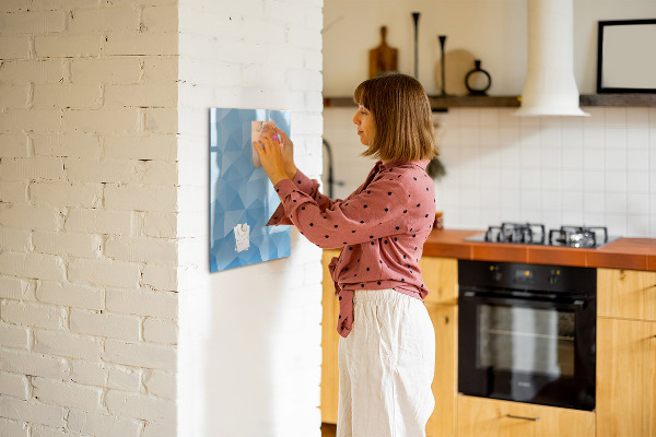 Popisovatelná magnetická tabule Moderní fototapeta v modré barvě