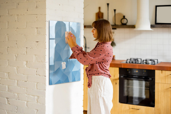 Popisovatelná magnetická tabule Moderní fototapeta v modré barvě