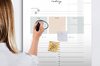 Magnetická psací tabule Denní rozvrh s prostorem pro fotografie