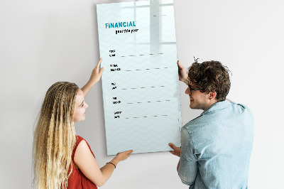 Magnetická psací tabule Finanční plán na letošní rok