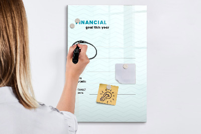 Magnetická psací tabule Finanční plán na letošní rok