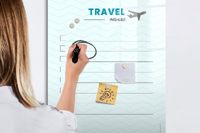 Magnetická psací tabule Seznam cestovních přání s inspirací