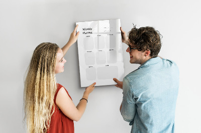 Magnetická psací tabule Týdenní diář s prostorem pro fotografie