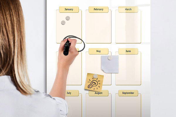 Magnetická psací tabule Roční kalendář pro personalizaci