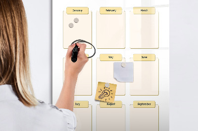 Magnetická psací tabule Roční kalendář pro personalizaci