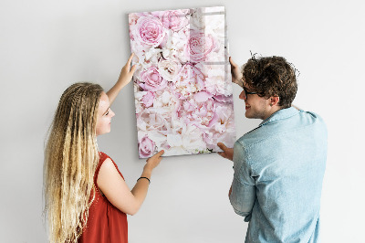 Magnetická psací tabule Květinová deska na poznámky a fotografie