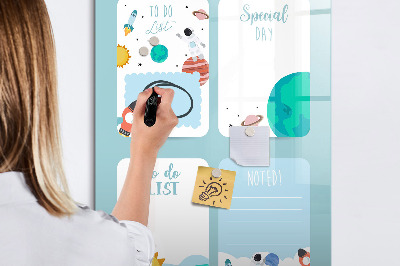 Popisovatelná magnetická tabule Plánovač s prostorem pro fotografie