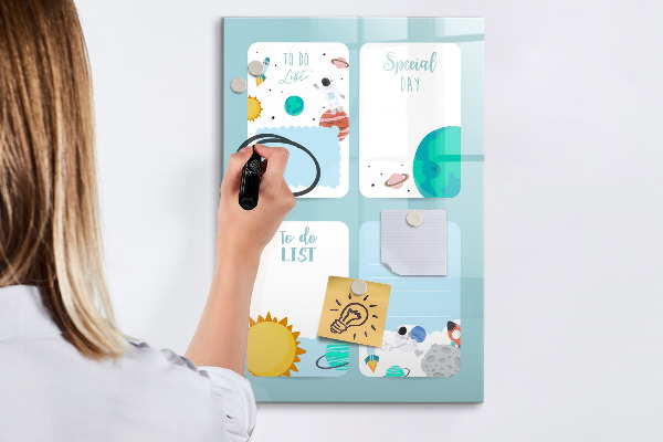 Popisovatelná magnetická tabule Plánovač s prostorem pro fotografie